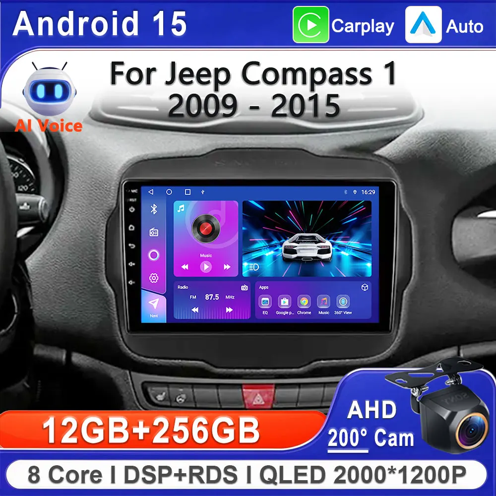 

Android 15 For Jeep Renegade 2014 - 2018 Car Radio Multimedia Video Player Navigation GPS No 2din 2 din dvd QLED Head Unit