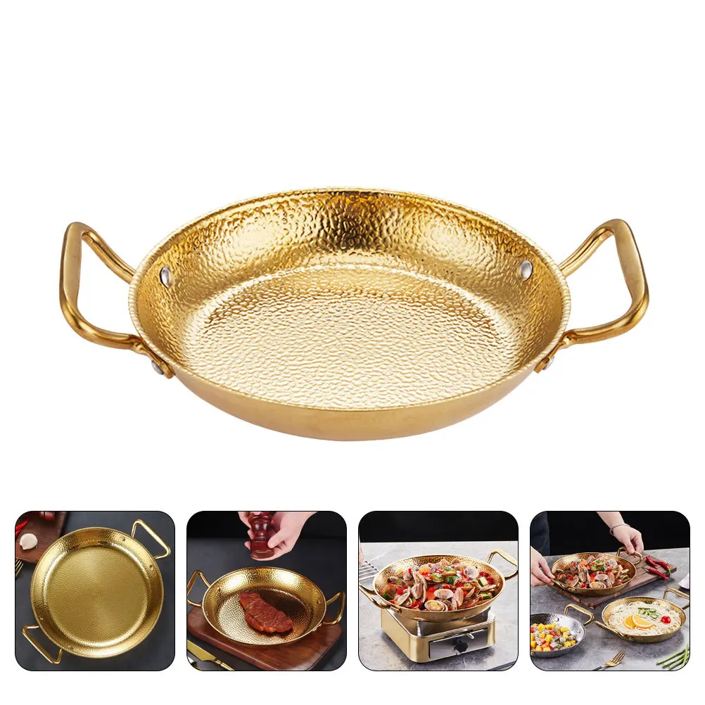 

Seafood Rice Pot Double Handle Stainless Steel Cooking Pan For Household Hot Pot Kitchen Paella Pan Sturdy Wear Resistant