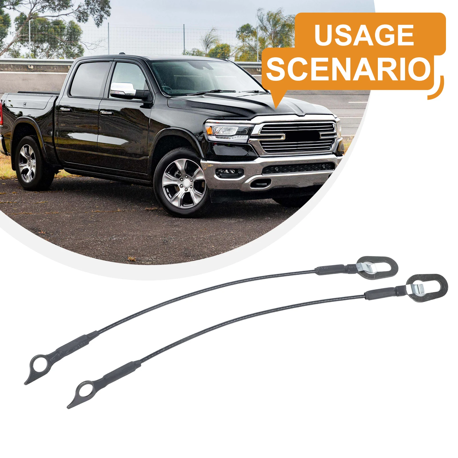 

Tailgate Strap Support Lift Cable for Dodge For Dakota Set of 2 OEM 4352190 4352191 Compatible with Plastic Steel