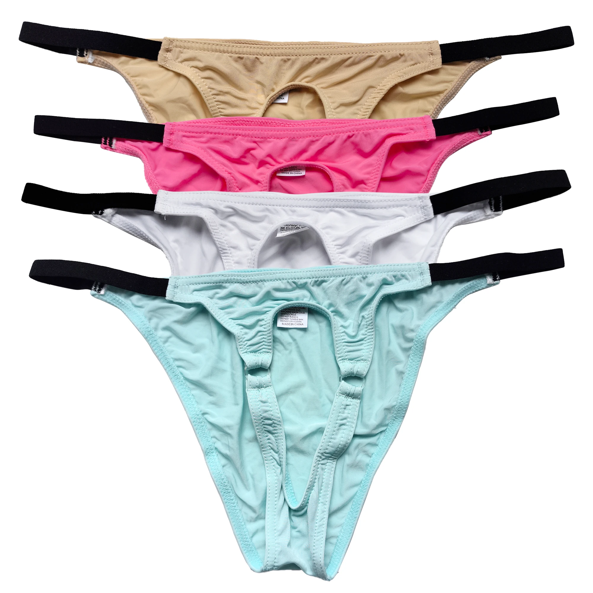 

4/8 Pack Men Sexy Briefs Ice Silk Comfortable Underwear Open Bulge Pouch Erotic Panties Man Sissy Lingerie Bikini Jockstraps Set