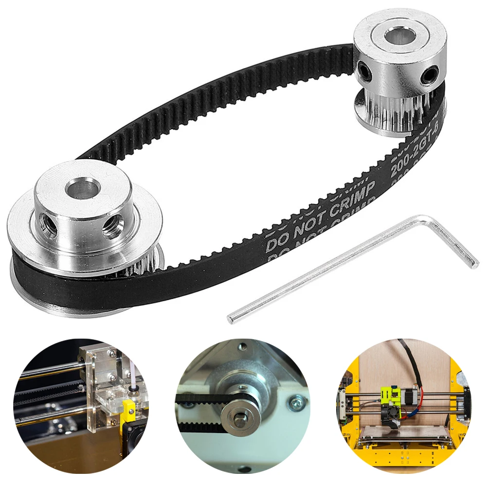 Timing Pulley 20&36 Teeth 5mm Bore Synchronous Wheel With Belt/Wrench Timing Pulley 20&36 Teeth 5mm Hole Timing Pulley With Belt