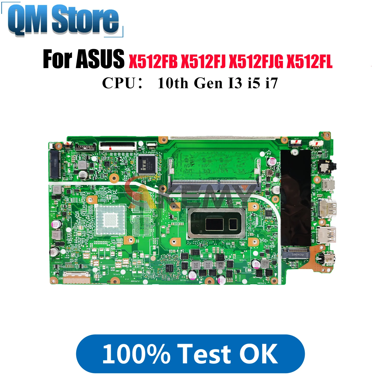 

X512FA Laptop Motherboard For ASUS VivoBook X512FB A512F X512F X512FF F512F S512F V512F V5000F K512F Mainboard 10th Gen I3 i5 i7