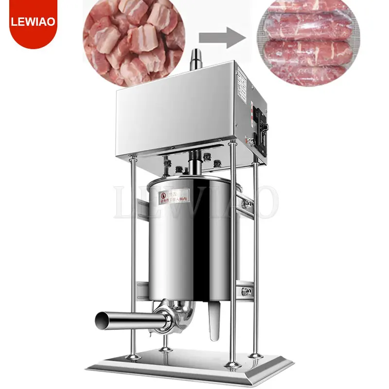 

15L Electric Sausage Stuffing Machine Vertical Meat Stuffer Various Stainless Steel Sausage Filler w 4 Sausage Tubes