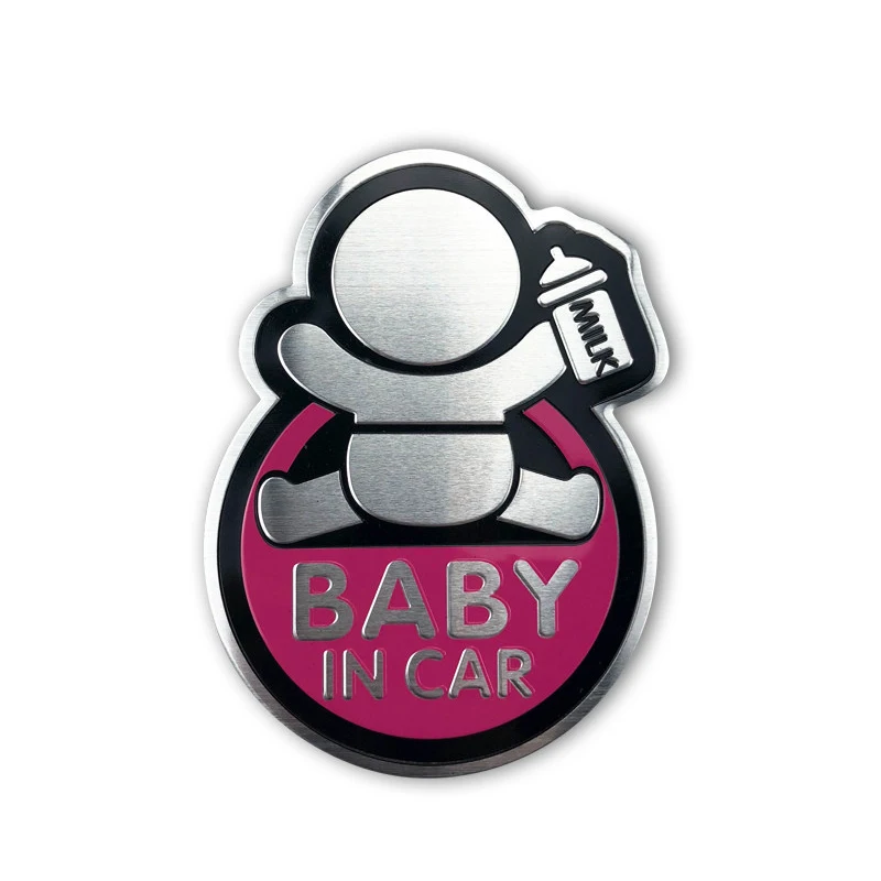 Baby in Car Sticker Baby on Board Car Aluminum Sticker for Nissan X-TRAIL Qashqai Skoda Octavia Fabia Renault Clio