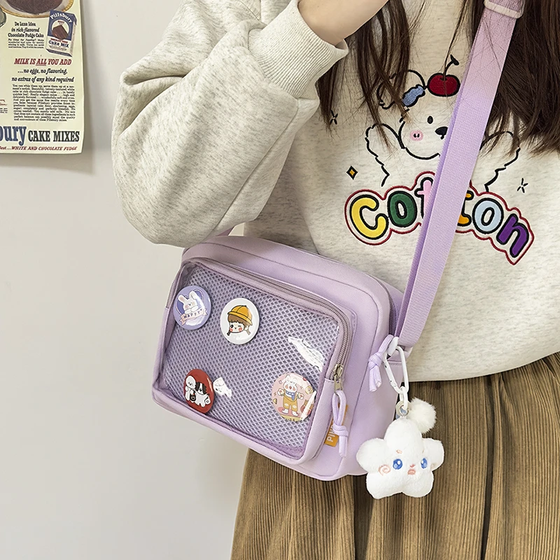 Fashion Japanese Anime Aesthetic Ita Bag Casual Small Messenger Bag for Students Versatile Crossbody Itabag Pin Display Purse