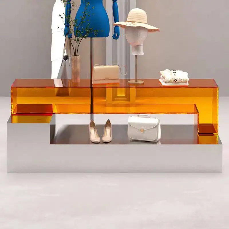 Clothing store display table Internet celebrity buyer store Nakajima water table creative stainless steel acrylic product