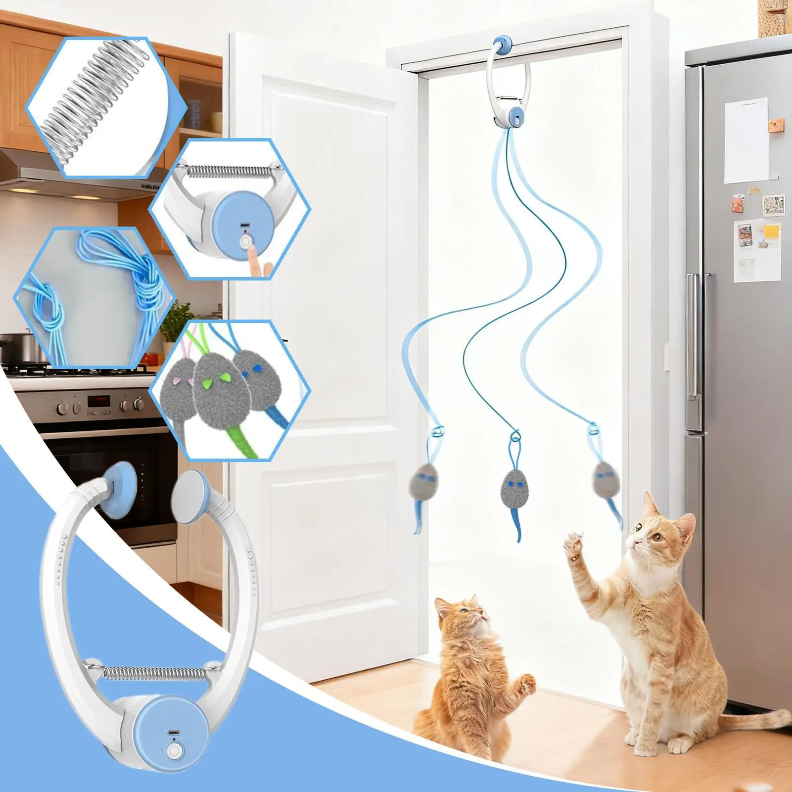 

Интерактивные игрушки для кошек, электронный тизер для обогащения, интерактивная игрушка для котят для игр в помещении, тренировка от скуки