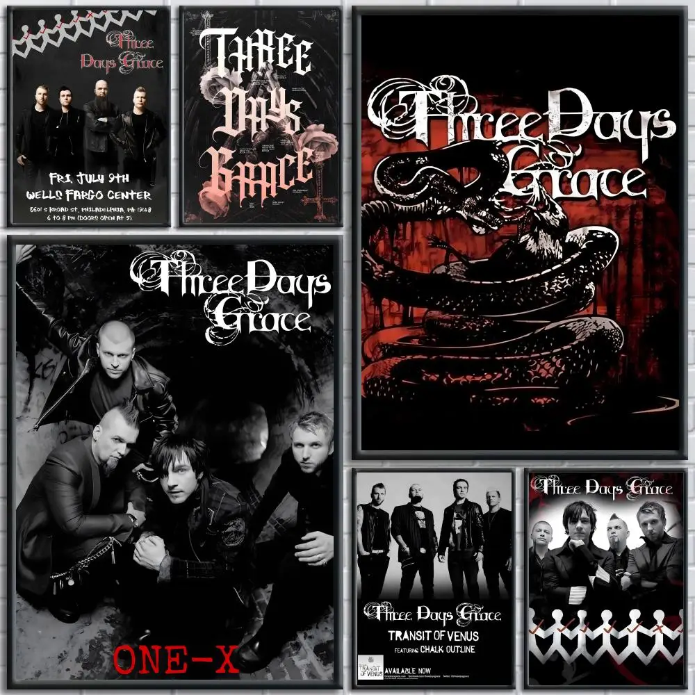 Группа T-Three Days Grace Плакат Съемная Наклейка На Стену Фреска Для Гостиной - Художественный Плакат Украшение Дома Наклейка