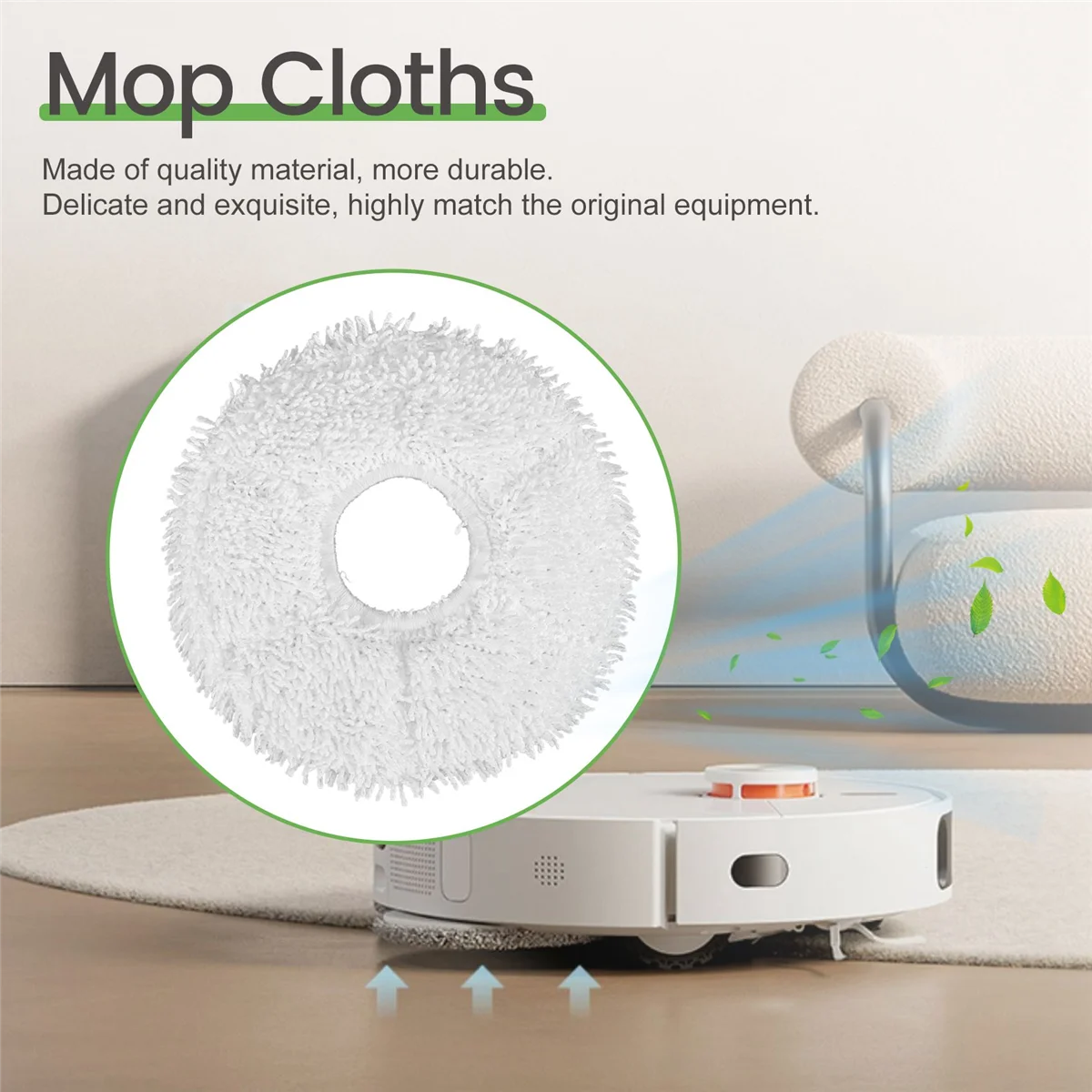 Best 12Pcs Mopping Cloths for Yeedi Mop Station Self-Cleaning Robot Replacement Mop Cleaning Pad Vacuum Cleaner Parts