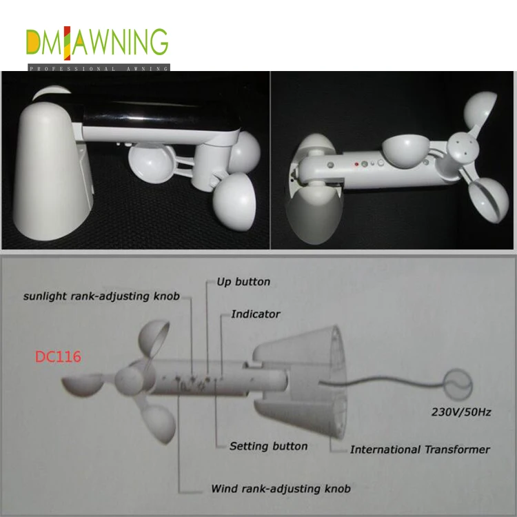 Wholesale Awning parts Wireless Wind-Sun Sensor for Automatic Retractable Awning DM116W