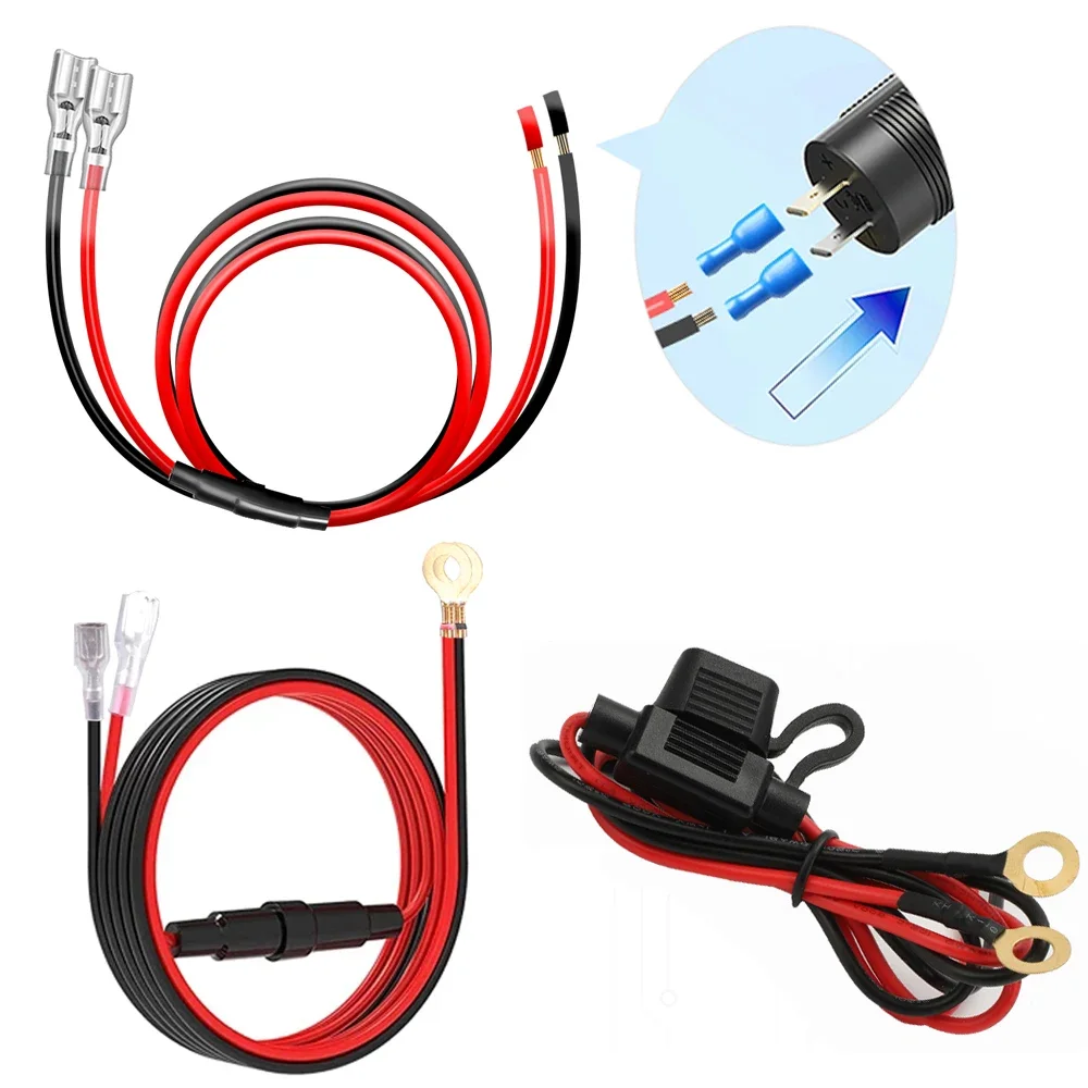 Car Charger Socket Cable 60cm Cigarette Lighter Wire Harness Connector Cord With 10A Fuse for Car Marine Motorcycle ATV RV Refit