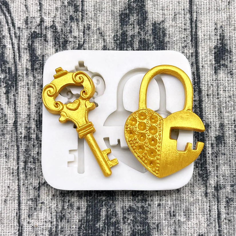 Love Lock Key Silicone Mold Fondant Cake Chocolate Candy Decorating Tools