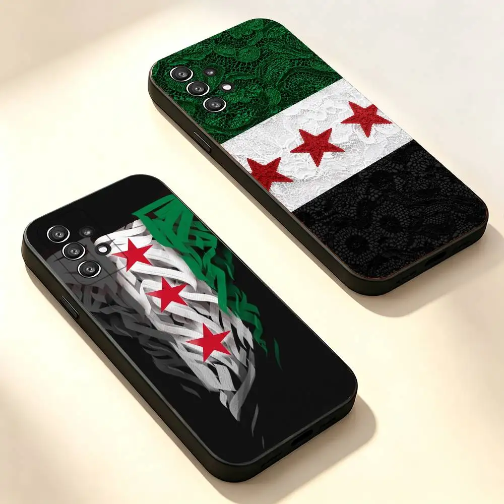 Fashion S-Syria f-flag Fashion Black Soft Protective Case For Samsung S10,20,21,22,23,24,25,30 Ultra Plus FE Lite