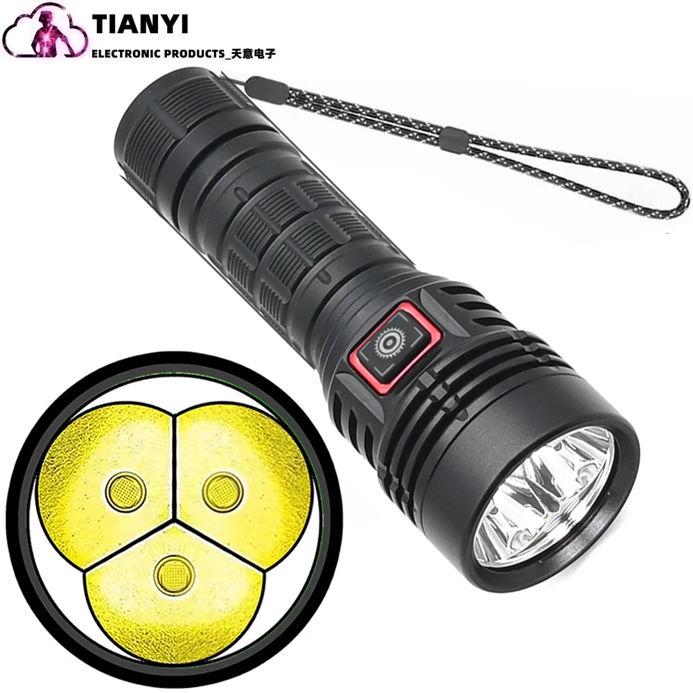 

Aluminum alloy concentrating 21700 lithium battery concentrating super bright flashlight Multi-functional SST40 lamp bead