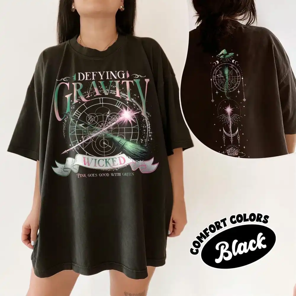 قميص مريح للجاذبية الشريرة باللون الوردي والأخضر تم تغييره لتي شيرت قطني جيد للجنسين ملابس خيالية Y2K ملابس الشارع الشهير #2