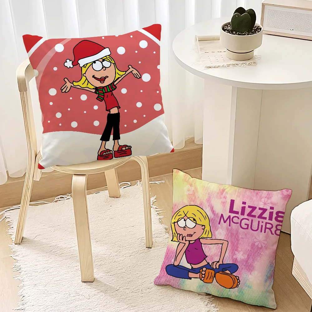 Cartoon Christmas L-Lizzie M-McGuire Girl cushion For Bedroom Car Coffee Shop Room and Living Room Sofa Decorative PillowCover