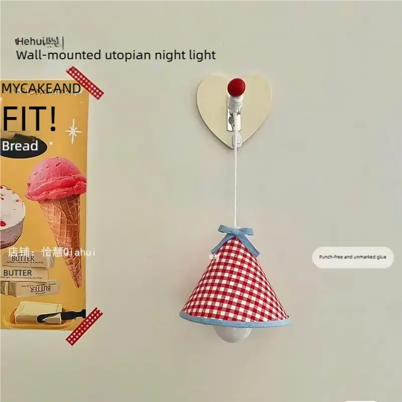 ضوء ليلي دافئ معلق على الحائط - ضوء ليلي دافئ بجانب السرير للفتيات، مصباح مكتبي لطيف لديكور غرفة النوم