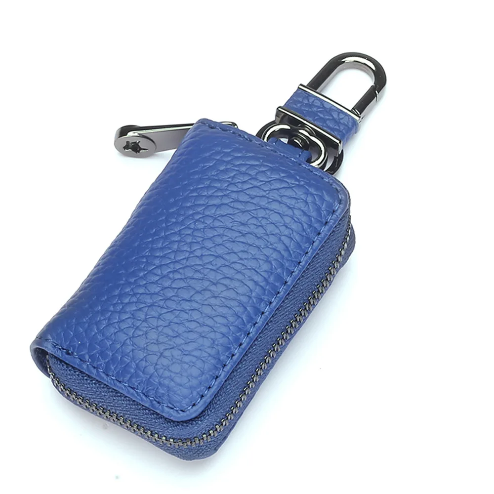 Brand Key Holder High Quality Cow Split Leather Key Chain for Car Keys Wallet Keys Pouch Fashion Simple Mini Man Car Key Case
