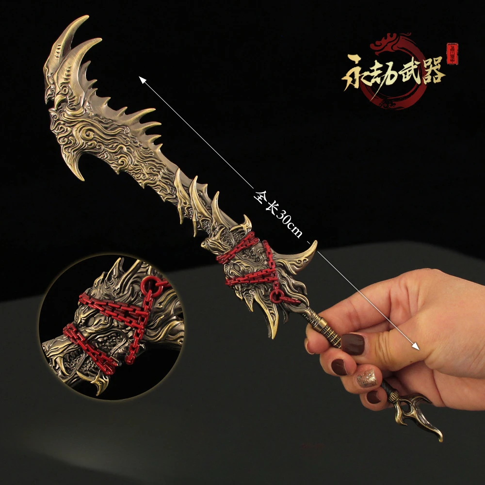 30cm naraka bladepoint exiled estrela lobo brinquedo jogo periférico modelo de metal samurai espada ornamentos coleção artesanato brinquedos presentes brinquedos