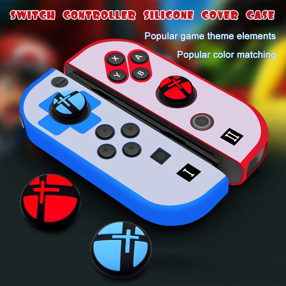 Силиконовый мягкий чехол для джойстика с держателем для большого пальца, защитный чехол для контроллера Nintendo Switch Oled NS Joy-Con