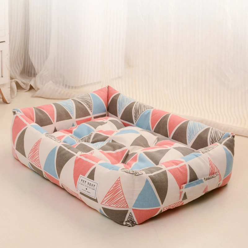 Creative Printed Square Dog Nest Pet Nest Four Seasons Universal Removable Washable Summer Pet Cat Nest Dog Nest