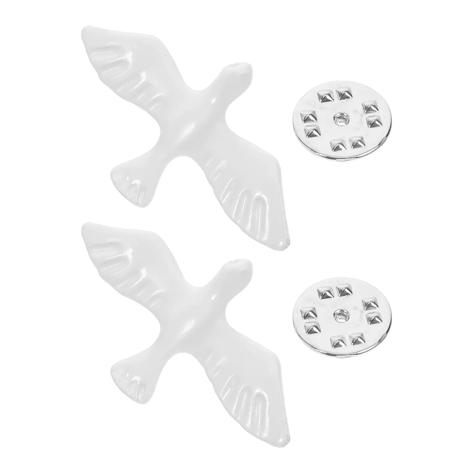 2 قطعة حمامة السلام التلبيب بروش رمز مسيحي دبوس للتواصل المقدس المعمودية حفل ديني الإكسسوار الروحي الطيور المينا #1