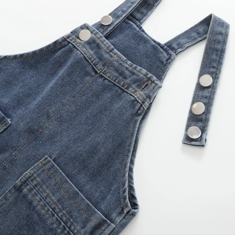 2026 Sommer Neue Koreanische Edition Mode Blaue Cowboy-Trägerhose für Jungen und Mädchen 0-4 Jahre – Detail 5