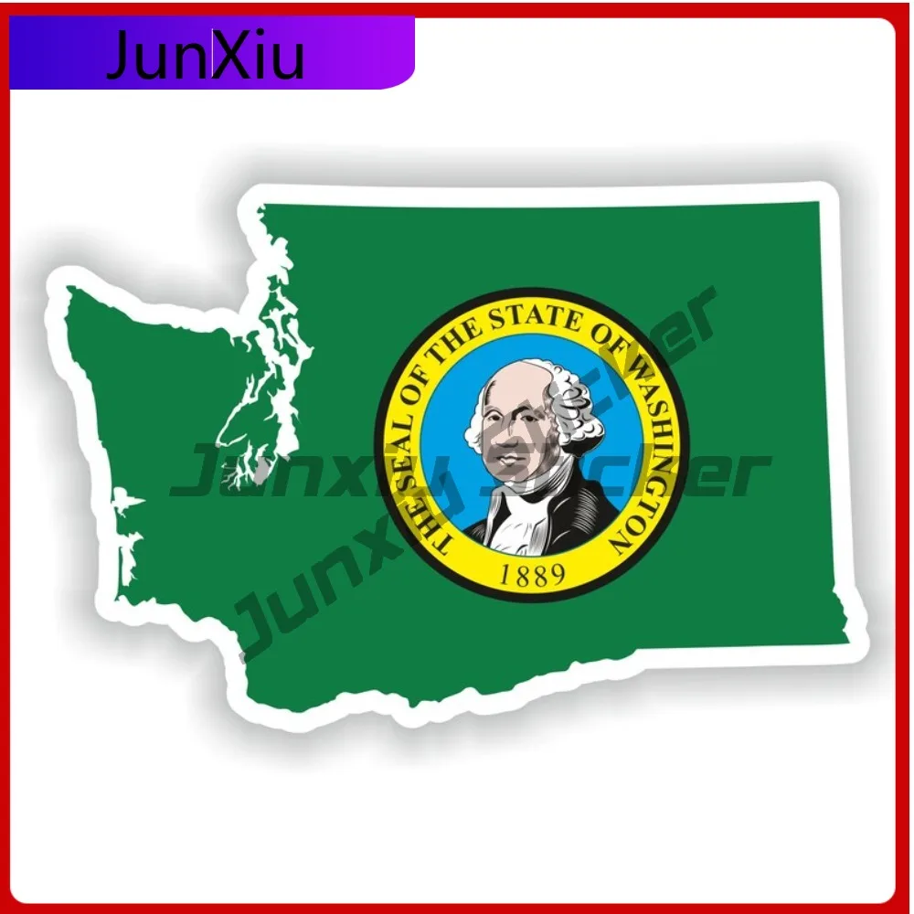 

Washington Usa Funny Boat Weatherproof Decal Decoration Design Laptop Shape Cute Stickers Window Graphic Emblem Accessory And