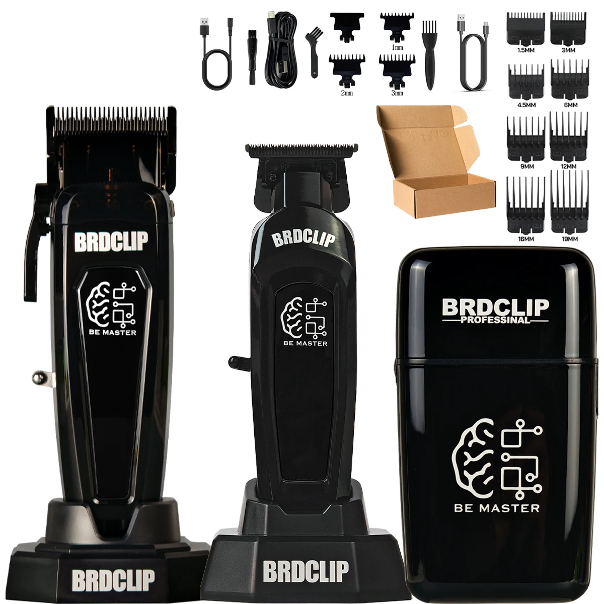 BRDCLIP BRD106 078 Haarschneidemaschine 7500 U/min 7200 U/min Neuer professioneller Friseursalon-Trimmer DLC-Klinge mit Ladestation Barber für Männer