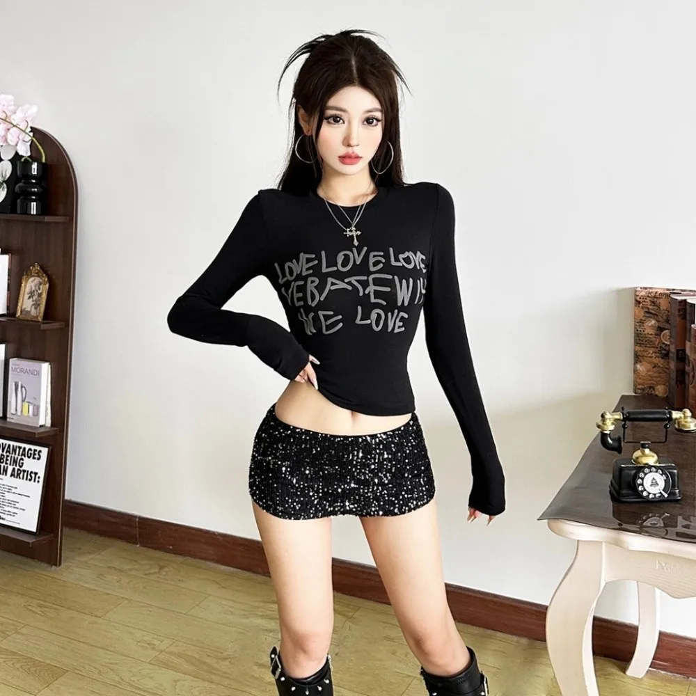 SylCue Sequin Patchwork Mini Shorts Woman Low-Waist Skinny Peach Hip Hot Girls Midnight High Street Wild Style Classic Bottoms