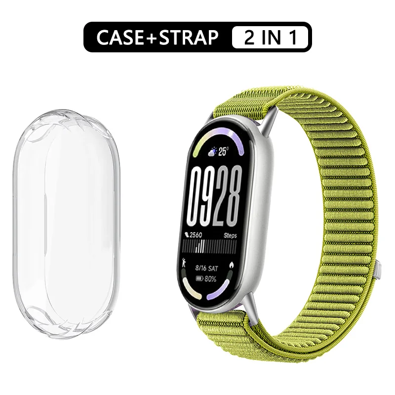 Nylonarmband + Schutzhülle für Xiaomi Mi Band 10, 9, 8, NFC-Sportarmband, elastisches Handgelenksband, Xiaomi Smart Band 9, 8, 10 Zubehör. – Detail 14