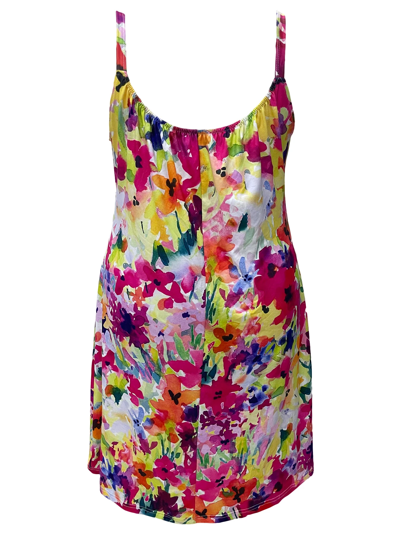 Plus Size Floral Print Cami Dress Stylowa i wygodna lekka sukienka bez rękawów na wiosnę i lato Idealna damska sukienka Plu