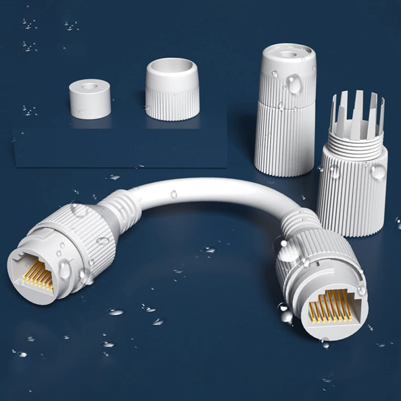 1 stks RJ45 Docking Connector Ethernet Netwerk Straight-through Outdoor Wired Waterdichte Header Breedband Netwerkkabel Extender