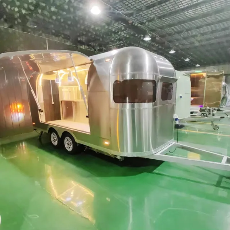 foodline Style Food Truck Trailer Stainless Steel Customized Round Trailer for Street Food and Mobile Catering Services