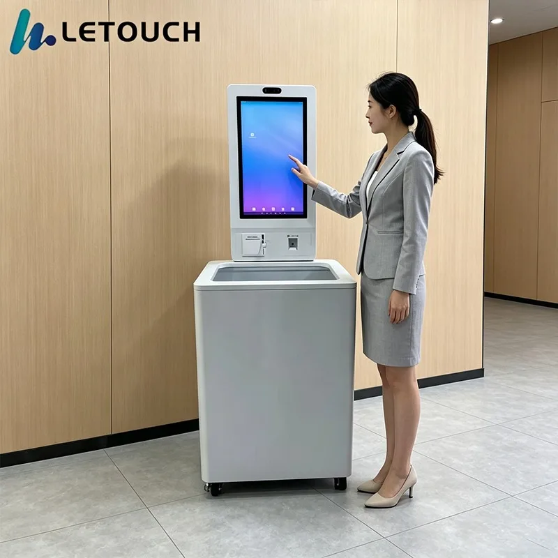 Self-Checkout Kiosk with RFID Android Windows POS Touch Screen for Self-Service Ordering Customizable Payment Kiosk