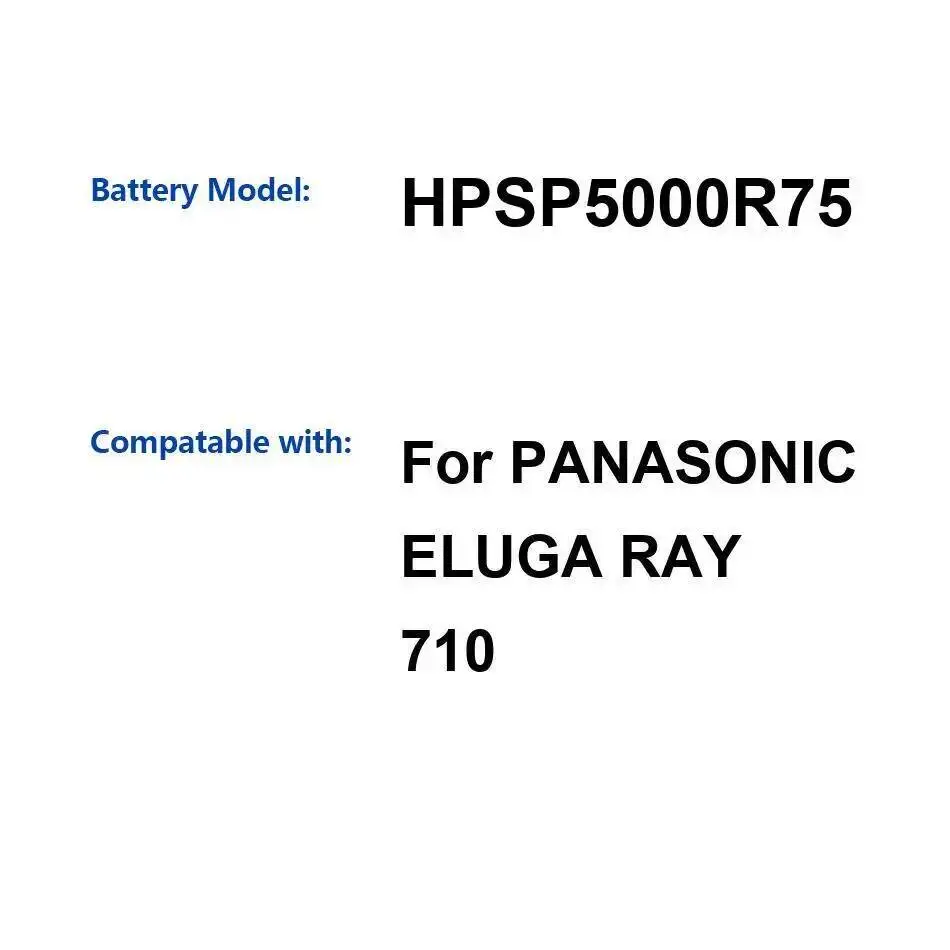 

Аккумулятор мобильного телефона HPSP5000R75 высокой емкости для Panasonic Eluga Ray 710, долговечный, 5000 мАч