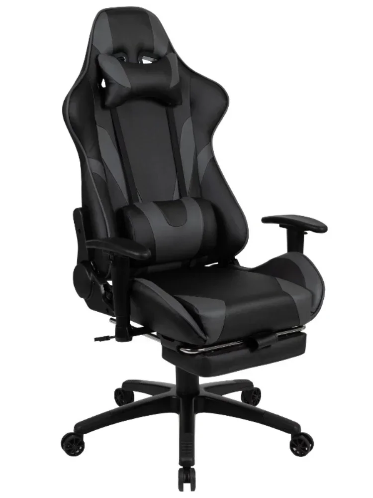 Furniture X30 Gaming Chair Racing Office Ergonomic Computer Chair with Reclining Back and Slide-Out Footrest in Gray