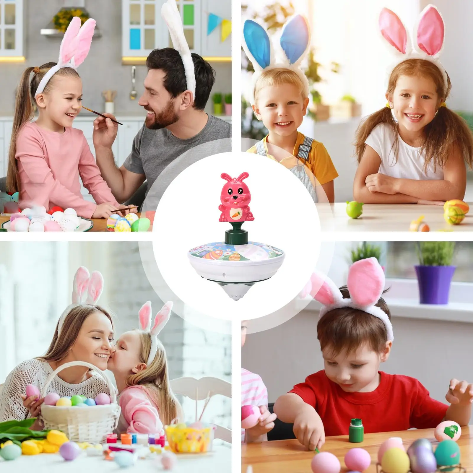 Easter Toys Funny Interactive Educational Easter Bunny Interactive Spin Toy For Boys Girls Home School Travel Camping Play