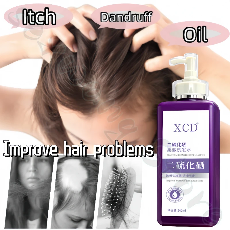 500ml selenium disulfide shampoo refreshing fluffy deep cleansing scalp to reduce oil production and repair damaged hair
