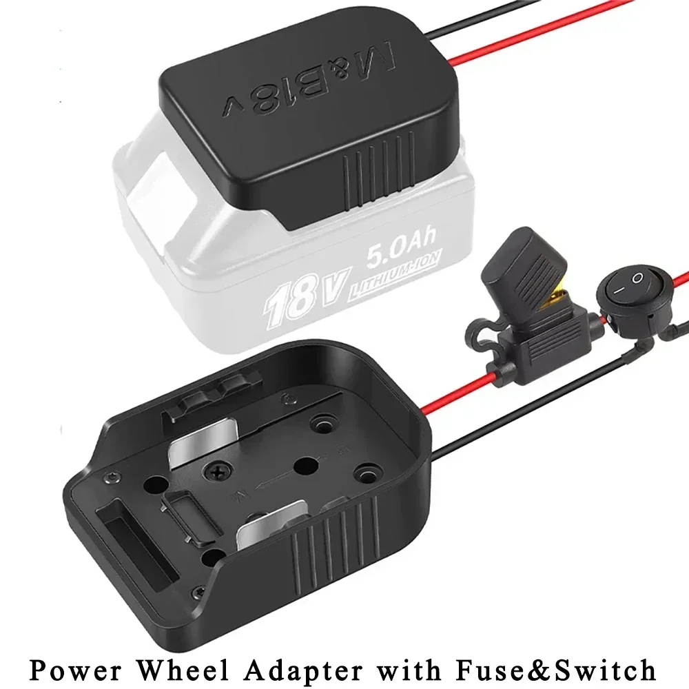 DIY conector conversor adaptador para Makita, fonte de alimentação externa, bateria de lítio, interruptor de E/S, fusível 30A, BL1830, Bosch 14.4V-18V