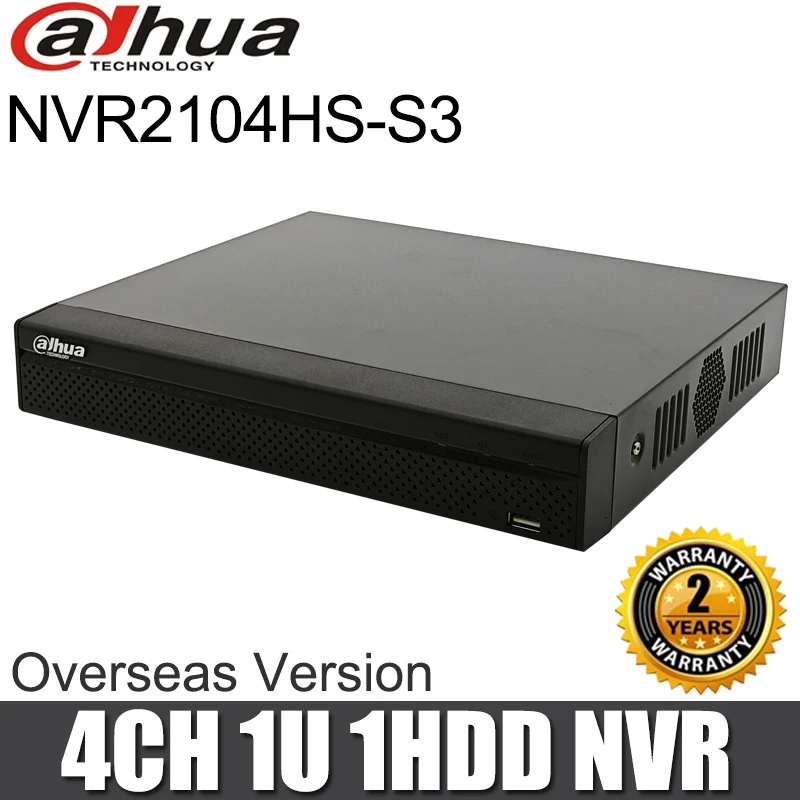 Original Dahua NVR2104HS-S3 4CH ONVIF NVR 4 Channels 1U 1HDD Network Video Recorder Perimeter Protection SMD Plus No POE Port