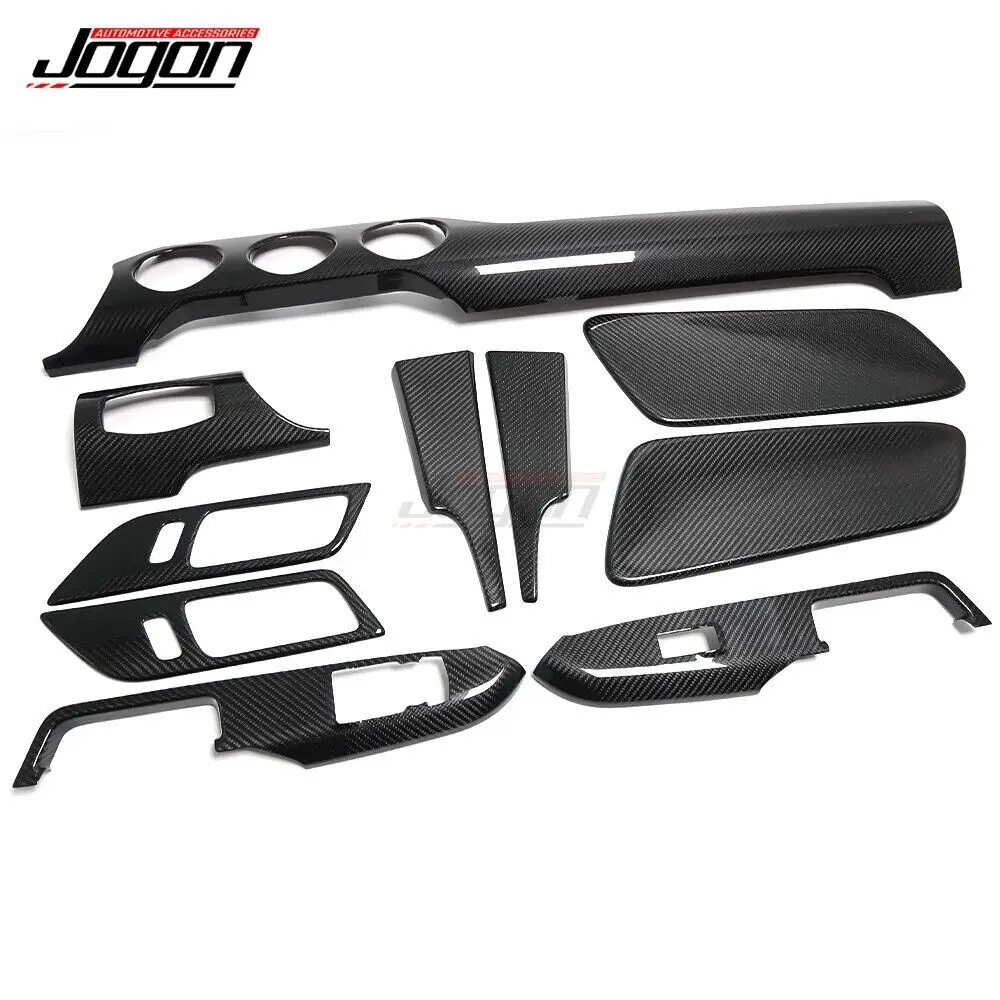 100% JOGON Car Carbon Fiber For Ford Mustang 2015 2016 2017 2018 2019 2020 2021 2022 Interior Trim Cover Sticker Accessories