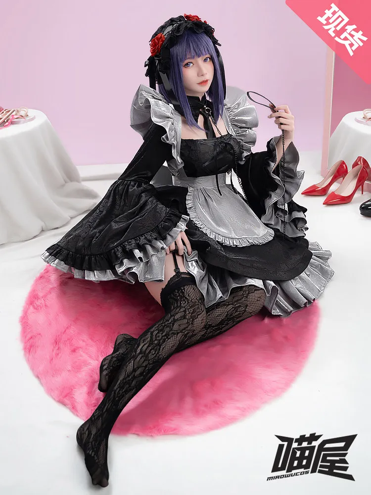 My Dress-Up Darling Marin Kitagawa Kuroe Maid Dress Cosplay Costume Women Gothic Maid Outfit Halloween Cosplay Costume
