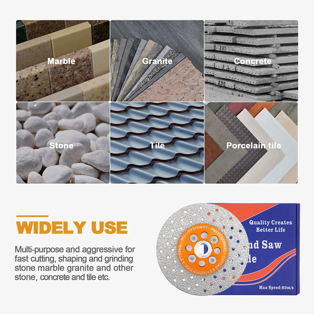 BRSCHNITT Diamond Cutting Disc Double-sided Cutting Grinding Cutting Disc for Tile Marble Granite Sanding Disc Saw Blade