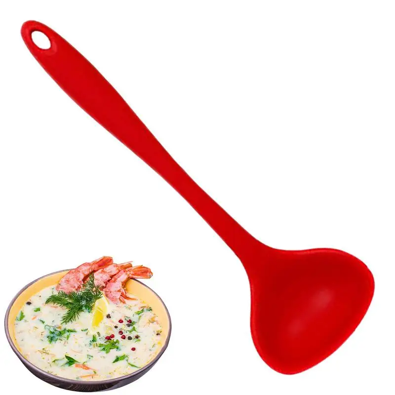 Silicone Wheat Straw Soup Spoon Hosehold Long Handle Porridge Spoon Rice Ladle Tableware Meal Dinner Scoops Kitchen Tools 1pc