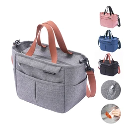 Portable Lunch Box Insulated Thermal Bag Picnic Food Cooler Pouch Large Capacity Shoulder Bento Storage Bags for Women Children