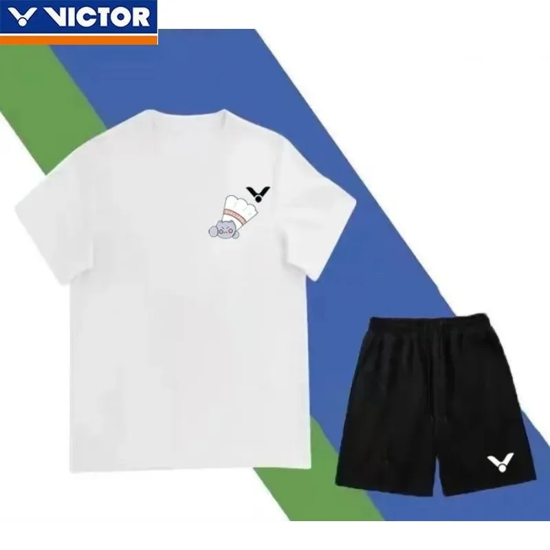 Victor 2024 Quick-drying Badminton Set Color Men's and Women's Same Sports Sportswear Cultural Shirt Leisure Training