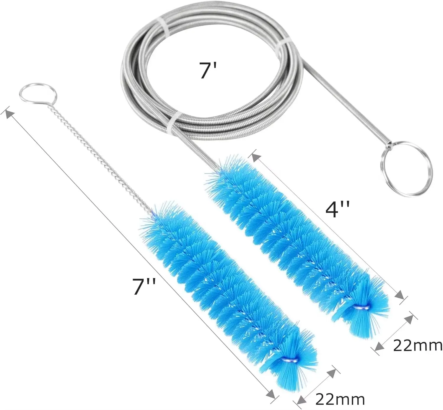 Flexible CPAP Tube Cleaning Brush, Multi-Purpose Pipe Cleaner for CPAP Hose, Sink Drains, Washing Machine, Aquarium & Filter Tub