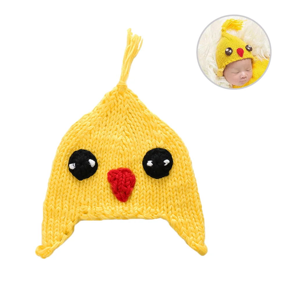 

Вязаная теплая зимняя шапка для фотосессии новорожденных H, теплая детская шапка в форме курицы, мягкая вязаная крючком шапка для мытья младенцев