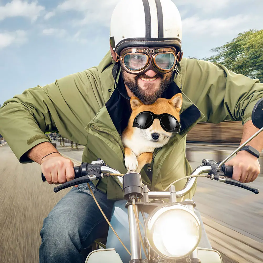 

1Set Stylish Dog and Goggles Set Premium ABS Material Pet Safety Head Protection Lightweight Compact Design for Small